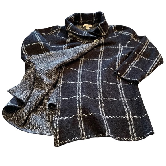 Ellen Tracy Wool Blend Cardigan Sweater Coat Plus Size 2X Black
Windowpane Check - Picture 5 of 10